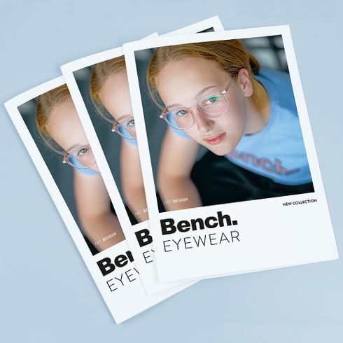 Folder für Produktlaunch Bench. Eyewear